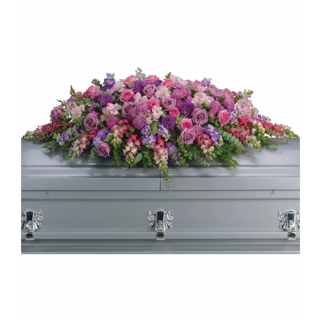 Lavender Tribute Casket Spray