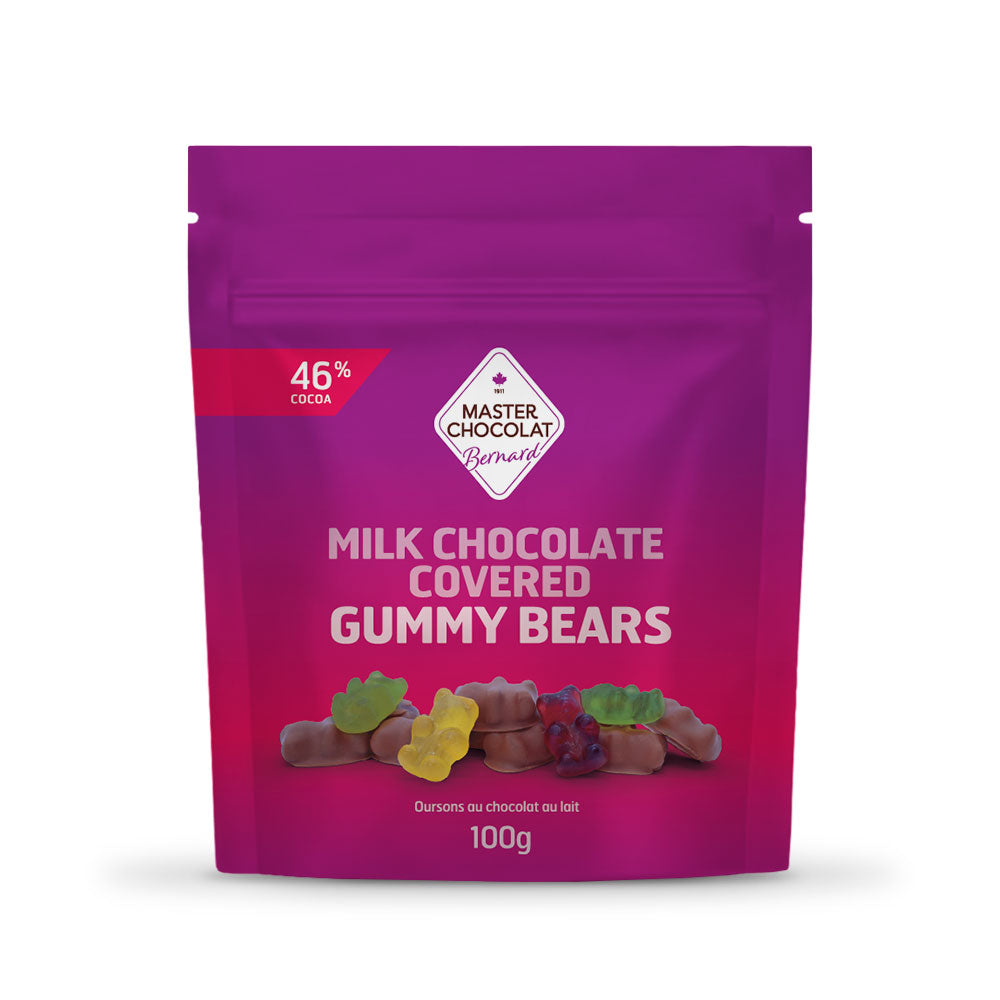 Oursons en gomme enrobés de chocolat au lait
