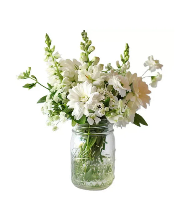 Murmure blanc dans un pot Mason