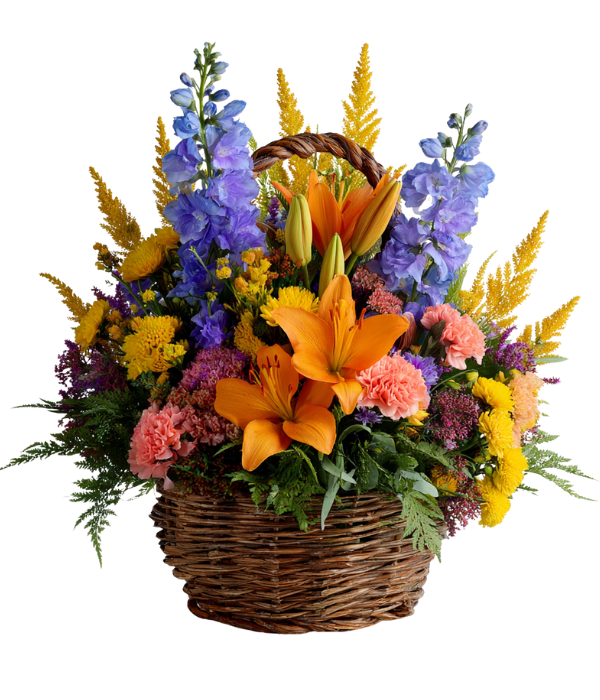 Panier de fleurs mélangées