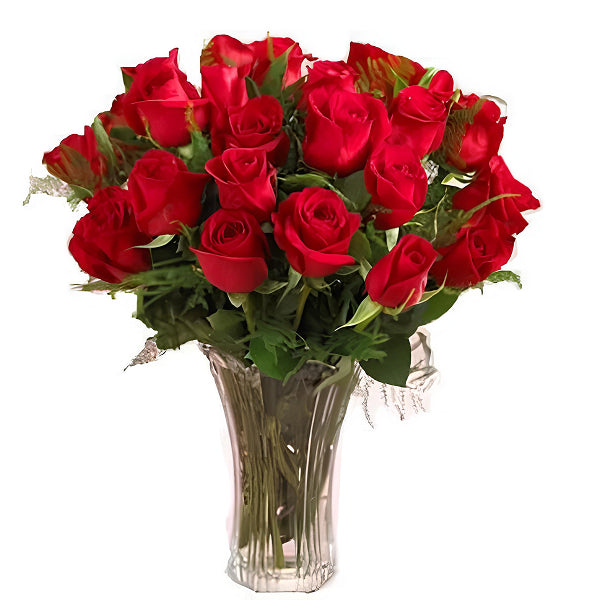 red roses in a vase