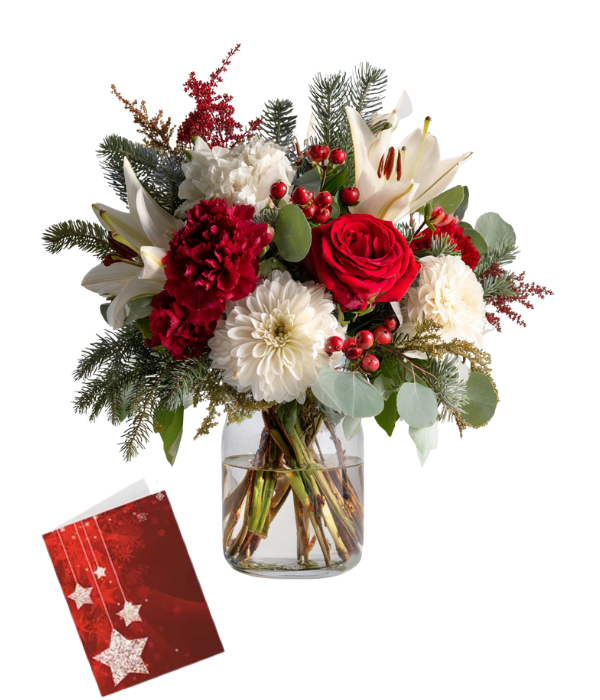 Christmas bouquet with card