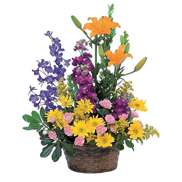 Panier de fleurs mélangées
